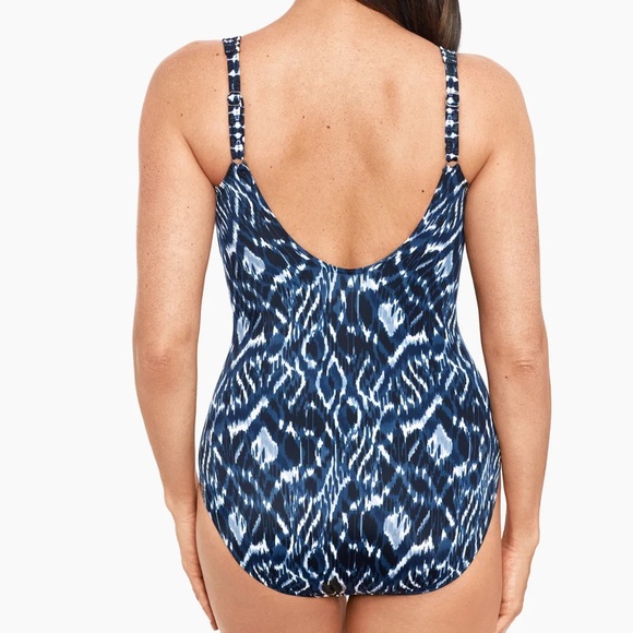 MIRACLESUIT Palatium Colorblock Sanibel One Piece Swimsuit BLUE SIZE 10 NEW 0679 - Picture 3 of 9